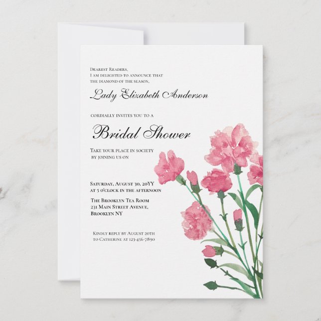 Invitation de la douche nuptiale Fleur sauvage Boh (Devant)