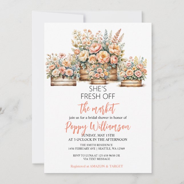 Invitation de la douche nuptiale hors du marché (Devant)