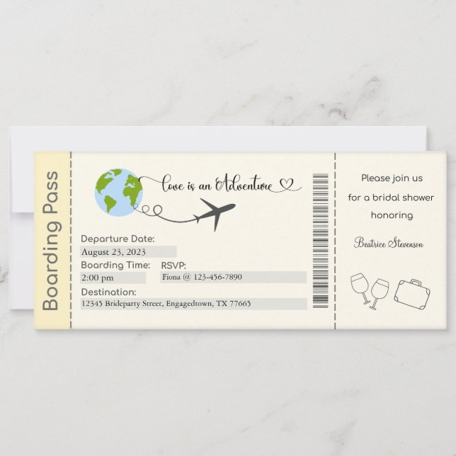 Invitation de la douche nuptiale, Invitation Fianç (Devant)