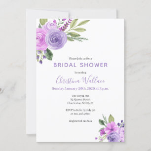 Invitation de la douche nuptiale Lilac et Lavender