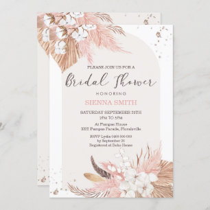 Invitation de la douche nuptiale Pampas Boho Arch