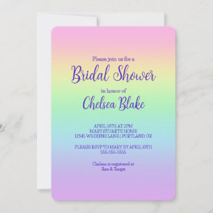 Invitation de la douche nuptiale Pastel Rainbow