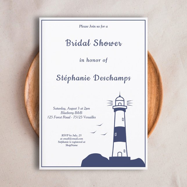 Invitation de la douche nuptiale phare (Lighthouse Bridal Shower Invitation)