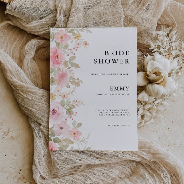 Invitation de la douche nuptiale rose Mariage (Rose Wedding Bridal Shower Invitation)