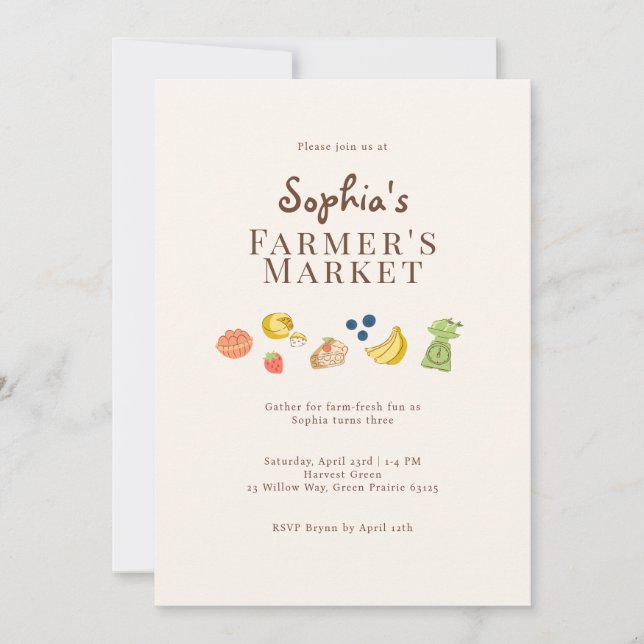Invitation de la Farmer's Market Main Drawn Party (Devant)