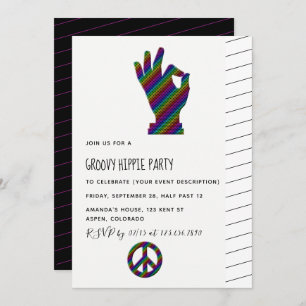 Invitation de la fête à thème hippie