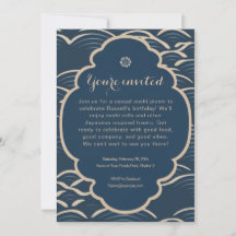 Invitation de la fête à vague bleue d'inspiration 