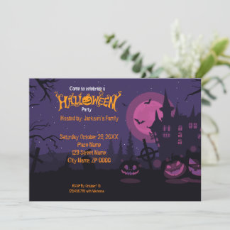 Invitation de la fête Citrouille d'Halloween