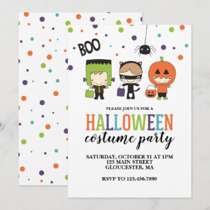 Invitation de la fête costumée d'Halloween pour en