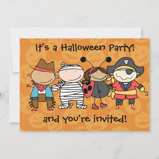 Invitation de la fête costumée d'Halloween pour en (Devant)