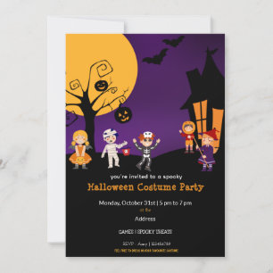 Invitation de la fête costumée d'Halloween pour en