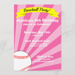 Invitation de la fête d'anniversaire de baseball