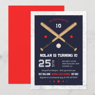 Invitation de la fête d'anniversaire de baseball
