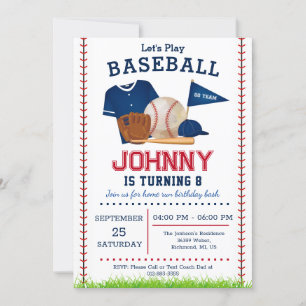Invitation de la fête d'anniversaire de baseball