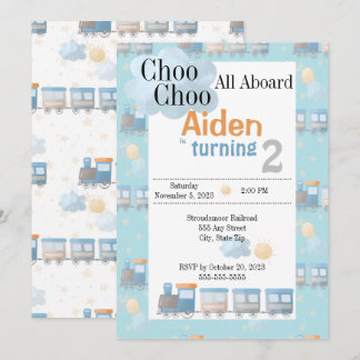 Invitation de la fête d'anniversaire de Choo choo