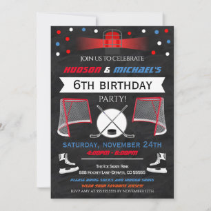Invitation de la fête d'anniversaire de hockey sur