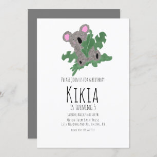 Invitation de la fête d'anniversaire de Koala