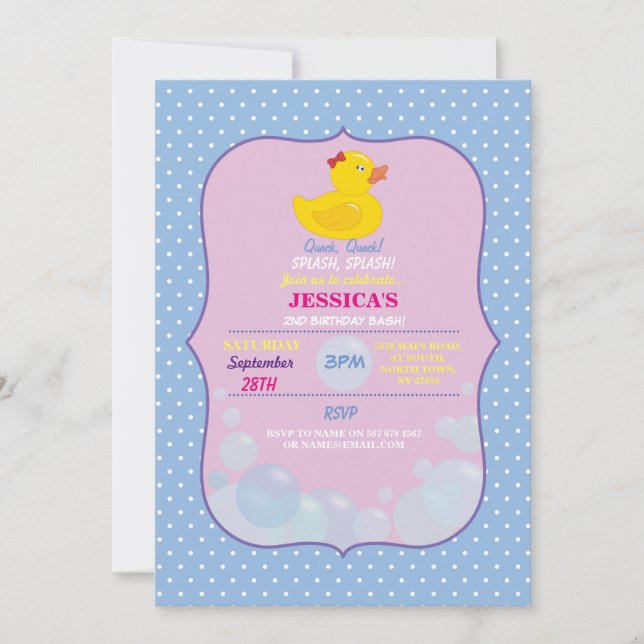 Invitation de la fête d'anniversaire de la Bubber  (Devant)