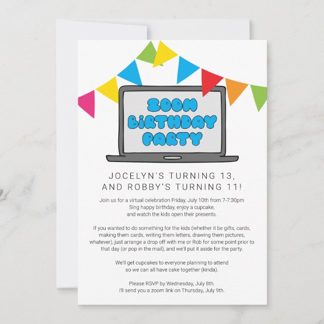 Invitation de la fête d'anniversaire de la parenté (Devant)