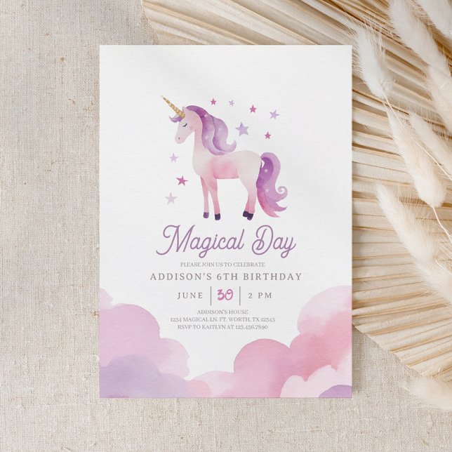 Invitation de la fête d'anniversaire de la Unicorn (Créateur téléchargé)