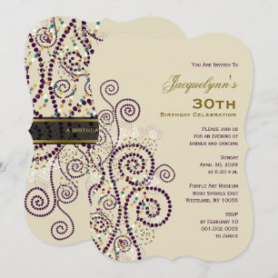 Invitation de la fête d'anniversaire de l'Elegant 