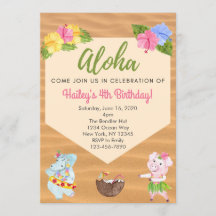 Invitation de la fête d'anniversaire de Luau