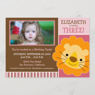 Invitation de la fête d'anniversaire des Filles du