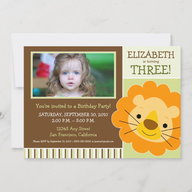 Invitation de la fête d'anniversaire des Filles du (Devant)