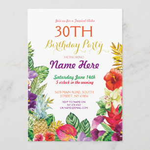 Invitation de la fête d'anniversaire du Tropical T