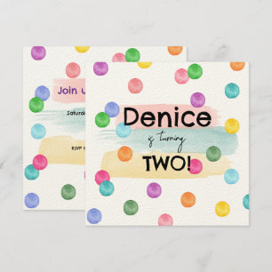 Invitation de la fête d'anniversaire Polka Dot