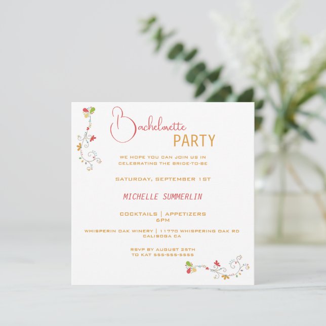 Invitation de la fête de Bachelorette à la frontiè (Debout devant)
