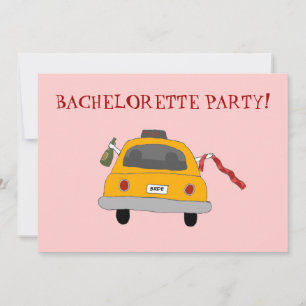 Invitation de la fête de bachelorette de taxi de n