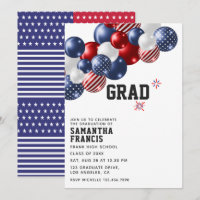 Invitation de la fête de ballons USA
