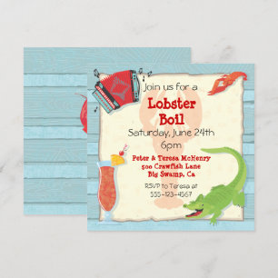Invitation de la fête de boule de homard de Cajun