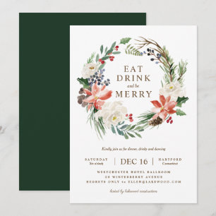 Invitation de la fête de couronne de vacances luxu