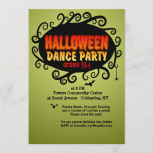 Invitation de la fête de danse d'Halloween