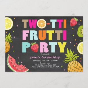 Invitation de la fête de deux tti frutti Tutti fru