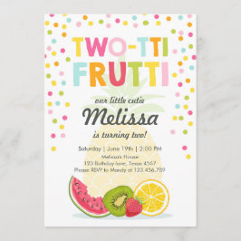 Invitation de la fête de deux tti frutti Tutti fru