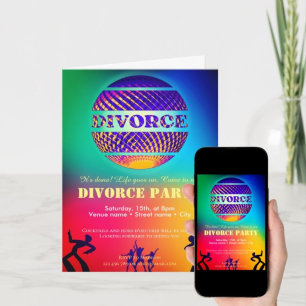 Invitation de la fête de divorce colorée