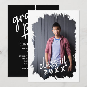 Invitation de la fête de Grad Photo Brossé avec au