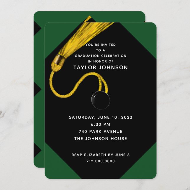 Invitation de la fête de graduation (Devant / Derrière)