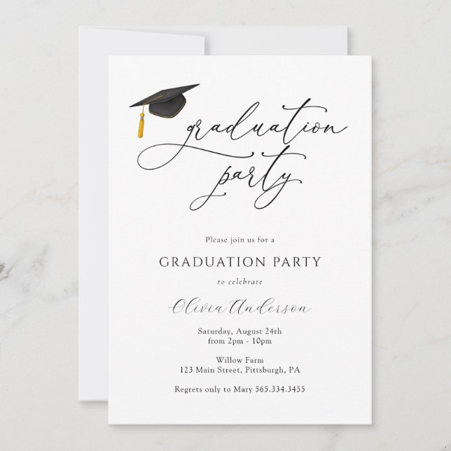 Invitation de la fête de graduation (Devant)