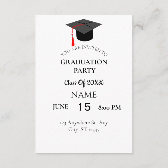 invitation de la fête de graduation (Devant)