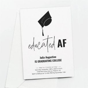 Invitation de la fête de graduation amusante AF in