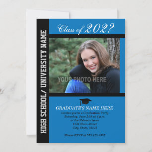 Invitation de la fête de graduation-Blue-2