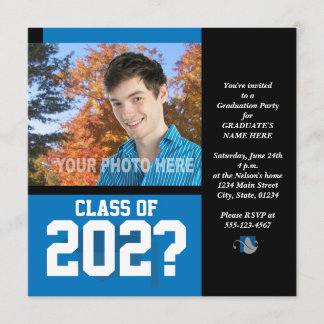 Invitation de la fête de graduation-Blue-2
