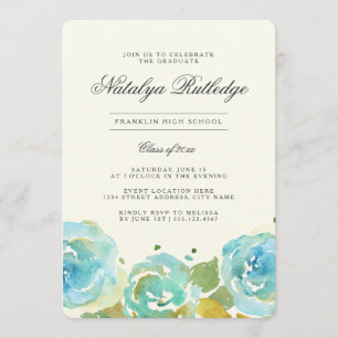 Invitation de la fête de graduation de Florals Lav