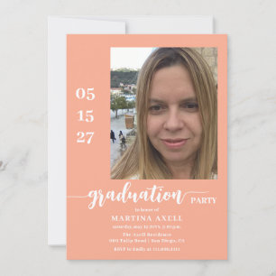 Invitation de la fête de graduation de la Peach Ph