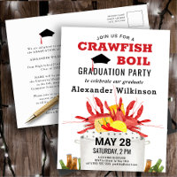 Invitation de la fête de graduation de l'écrevisse