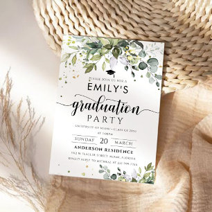Invitation de la fête de graduation de verdure